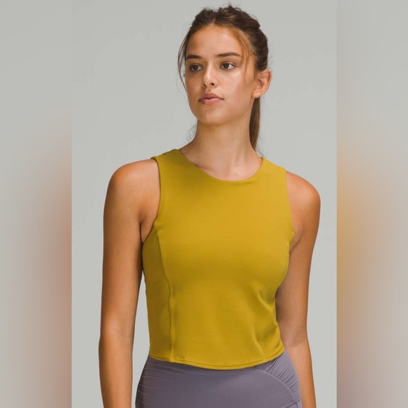 Lululemon Nulu Twist-Back Yoga Tank Top *Light Support, C/D Cups Auric Gold Sz 4 - Picture 3 of 8